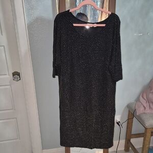 Cato Black and Gold 3/4 Sleeve Dress